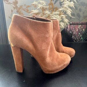 Michael Kors Tan Suede Heeled Boots